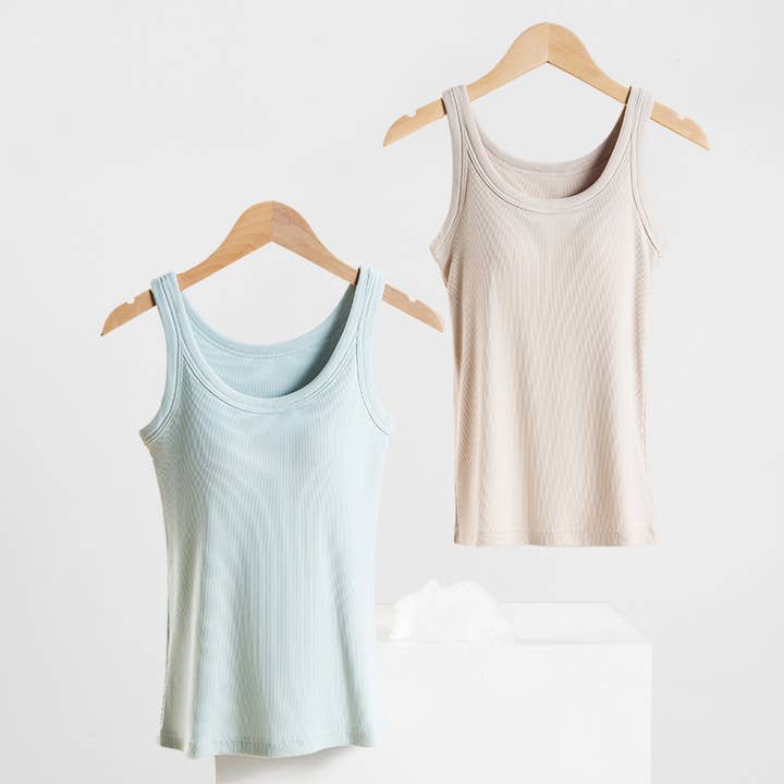 Rosa Clothing - Wholesale Tank Top - Women's - Essential basic rib tank top with built in bra in 13 colors24