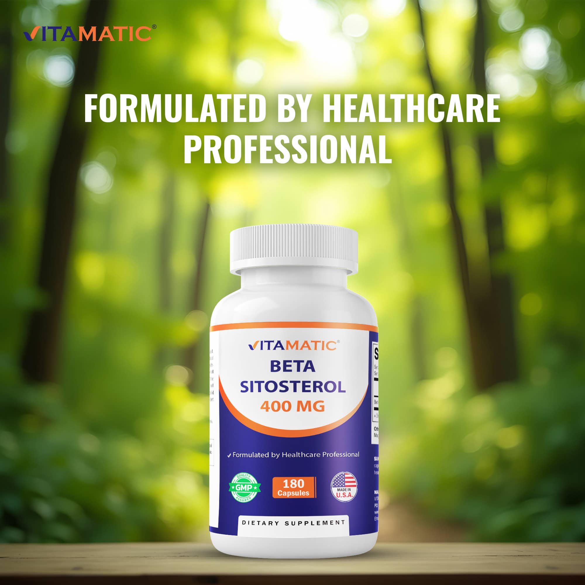 Vitamatic - Vendita all'ingrosso Vitamine/integratori orali - Vitamatic | Beta Sitosterolo 400mg | 180 Capsule3
