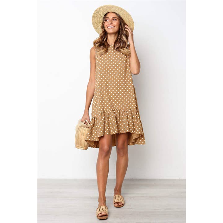 Sharon Tatem Fashion LLC - Wholesale Dress - Women's - Dress Sexy Boho Beach Sundress Women Floral Printed Polka Dot32