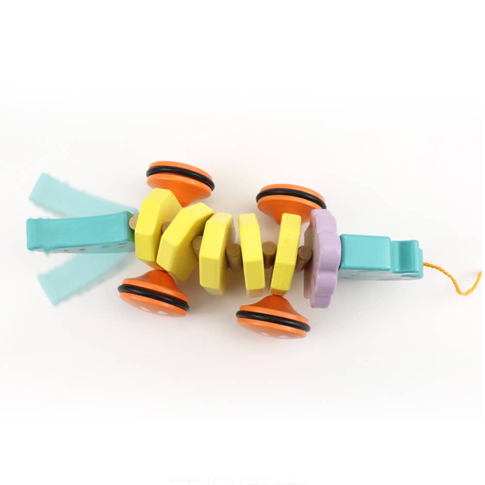 Leo & Friends - Wholesale Wood Toy - Kids - Leo & Friends Pull Along Walking Triceratops Wooden Toy5