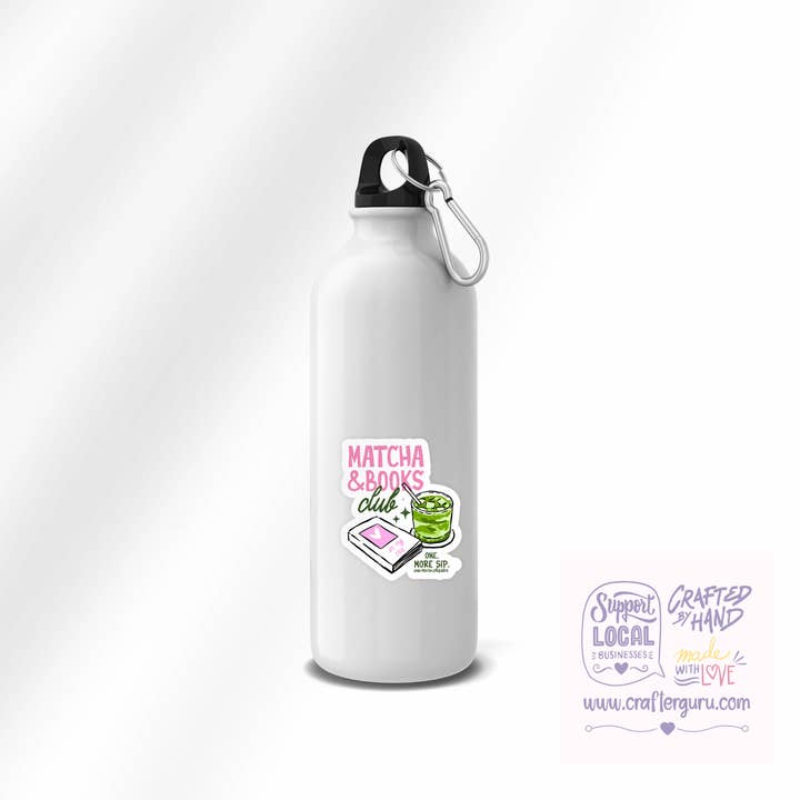 Crafter Guru Shop - Wholesale Sticker - Matcha & Books Club Sticker - Cozy Reader Gift - Waterproof Laptop & Kindle Decal - Bookish Aesthetic - STK-0062