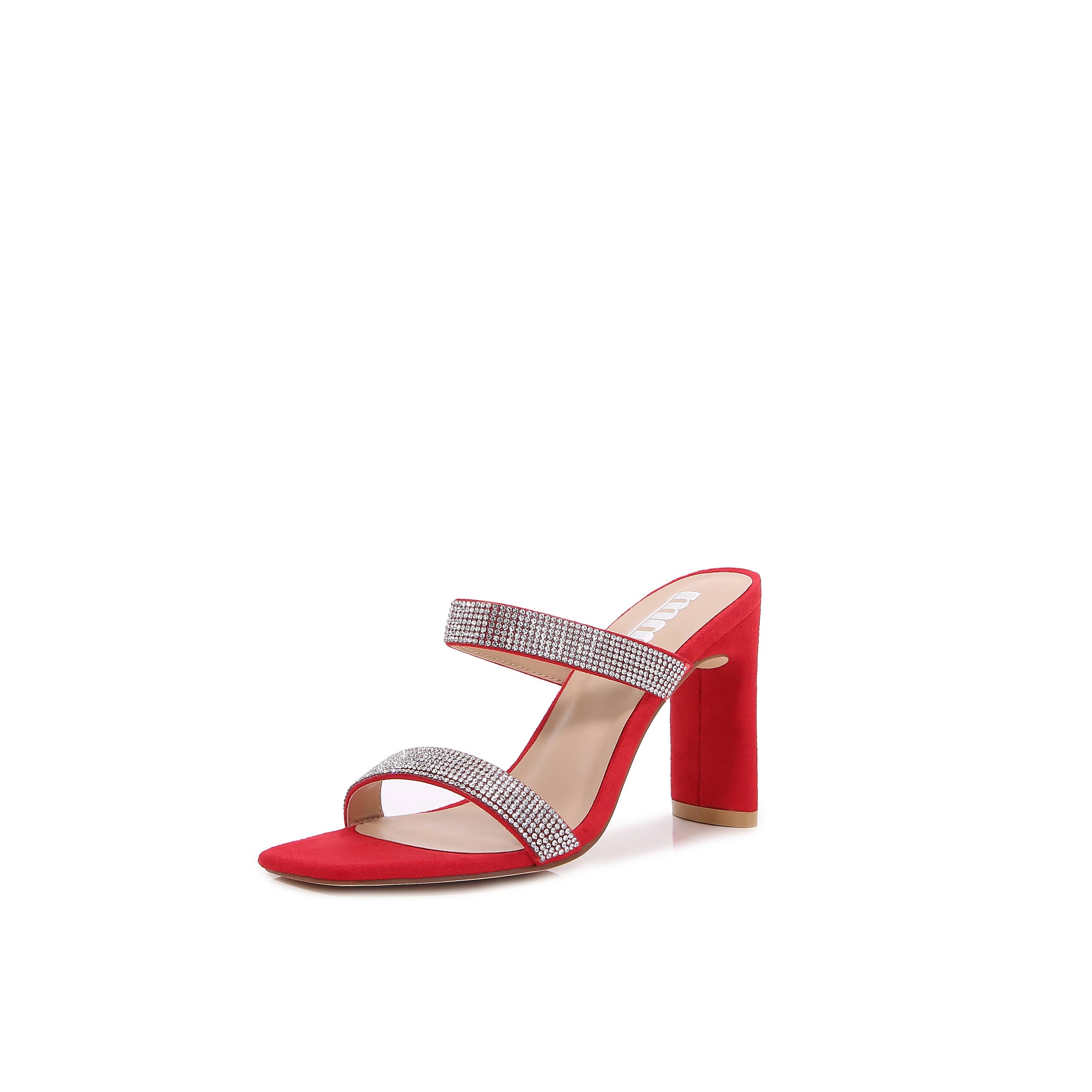 Shop Lev - Wholesale Hakschoenen - Dames - Dames sandalen met dubbele rhinestone band, open vierkante neus en hak5