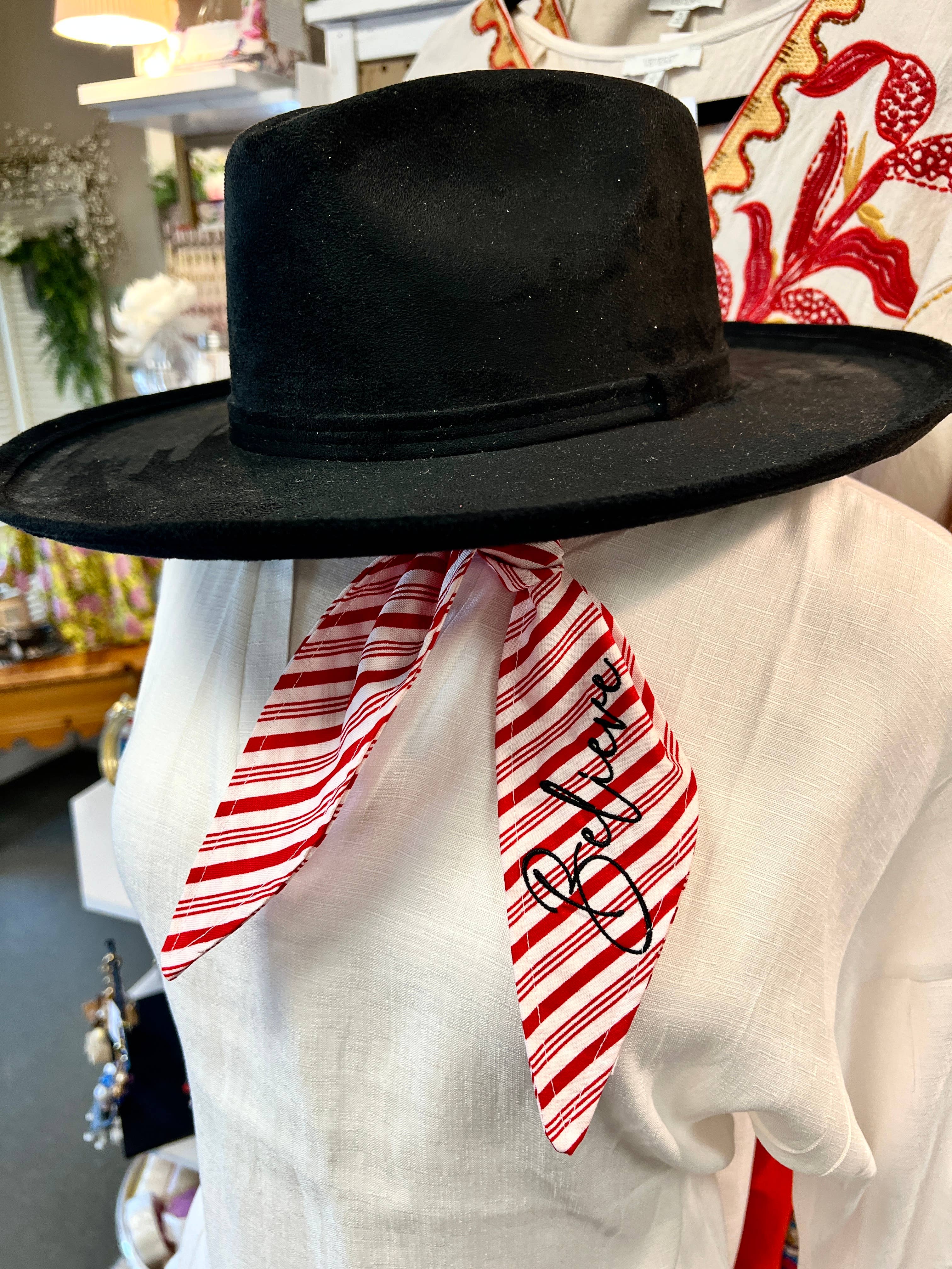 The Funky Soul - Wholesale Scarf - Women's - Believe Red & White Striped Christmas Ascot Scarf4