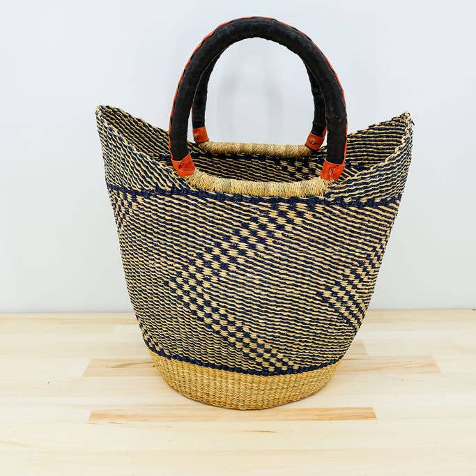 Tote Basket Bag, U-Shopper blue and natural and other Purchase Wholesale fair trade tote bags. Free Returns & Net 60 Terms on Faire trending on Faire.