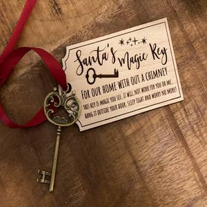 Santa's Magic Key for our home with no chimney- Door Hanger and