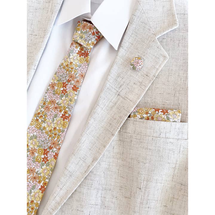 ELSE - Wholesale Necktie - Men's - Yellow Floral Neckties For Men, Father's Day Gifts For Him4