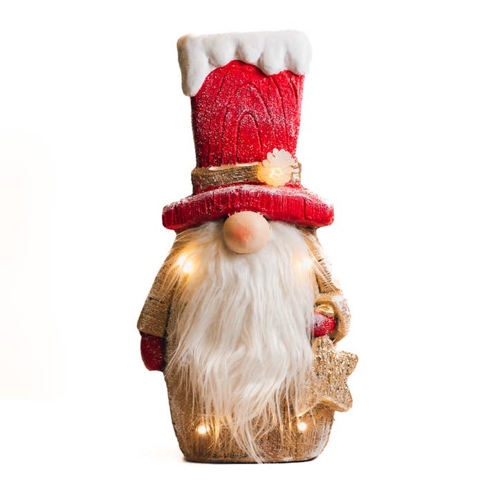 Figurina Decorativa Gnomo Barbuto con Luci LED — Natale, Decorazioni Festive per la vendita all'ingrosso da parte di A Cheerful Giver