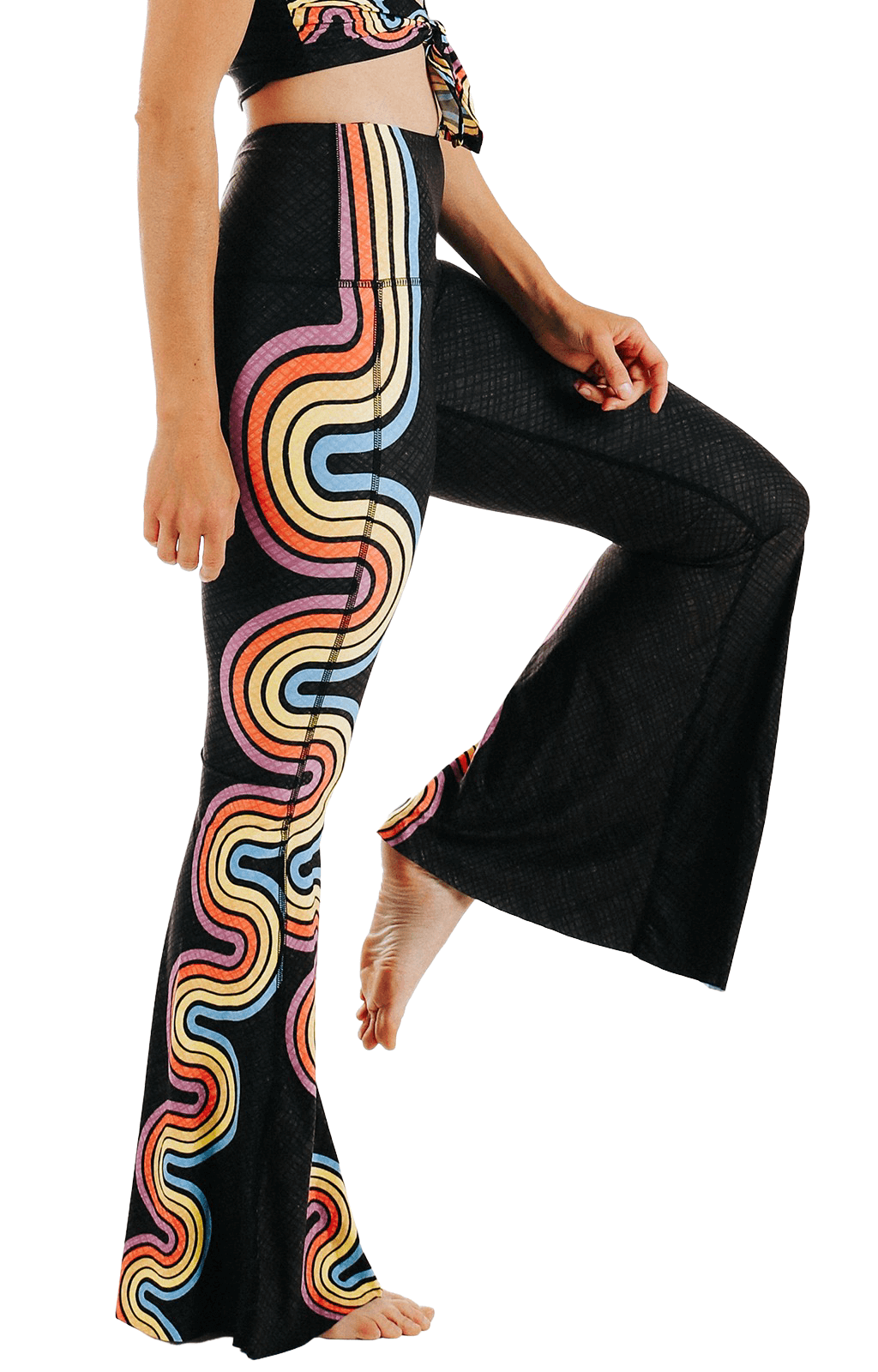 Yoga Democracy - Wholesale Pants - Women's - Double Rainbow Printed Bell Bottoms2