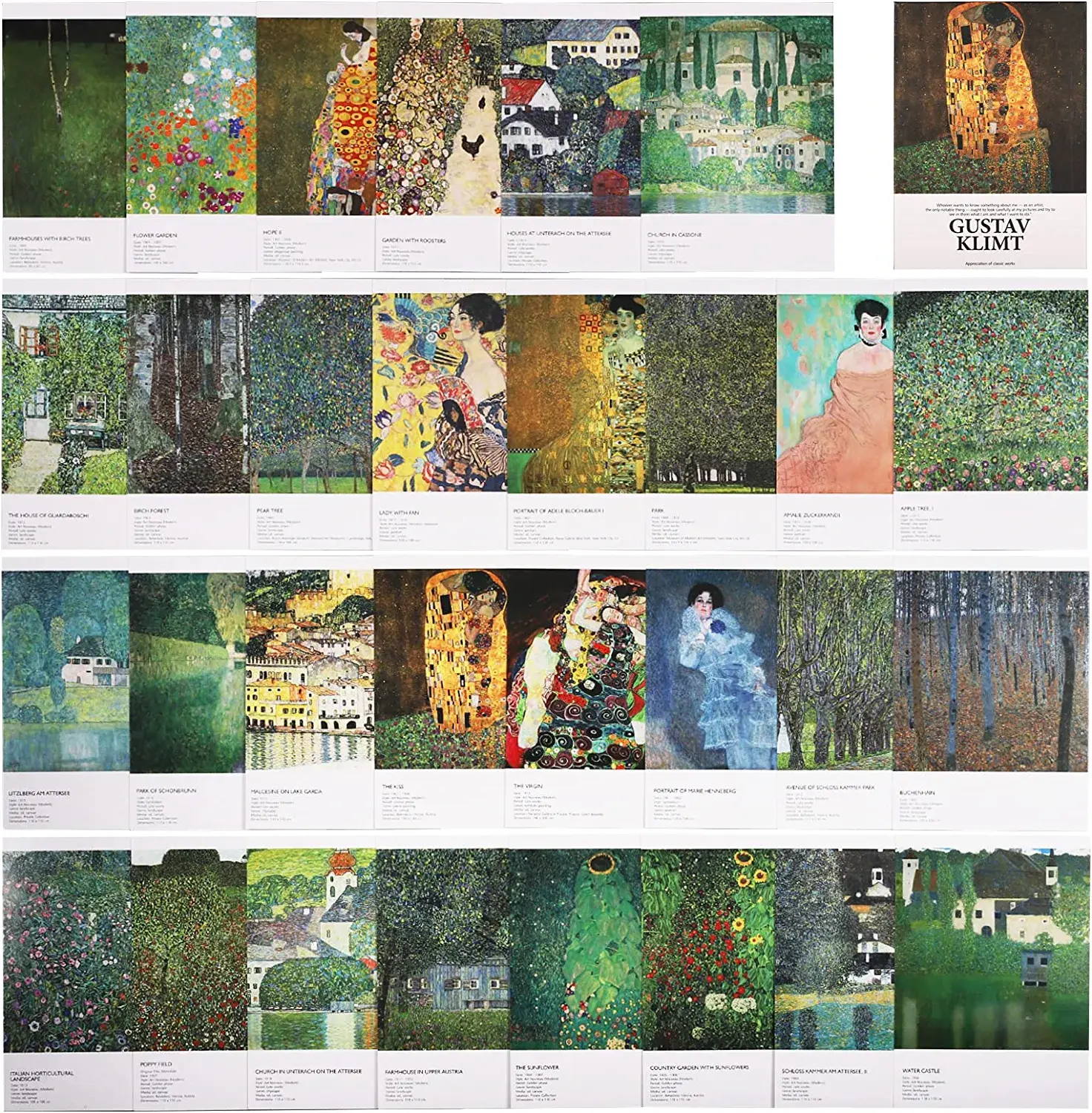 Magnifique Hearts - Wholesale Postcard - Gustav Klimt Postcards, Art Print, 3.9X5.5 in, Art Decor3