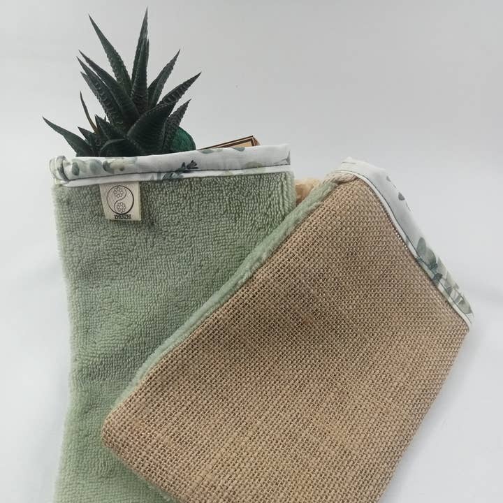 ZHENZHI - Wholesale Exfoliating Gloves/Mitts - Bamboo and jute glove0