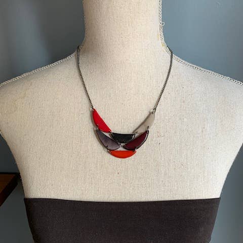 Veronica Riley Martens - Wholesale Bib Necklace - Crescent Shaped Tagua Cluster Bib Necklace3