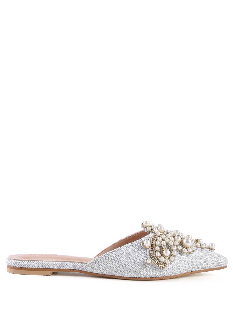 Rag Company - Wholesale Mules - Women's - ASTRE Embellished Delicate Pearl Mules1