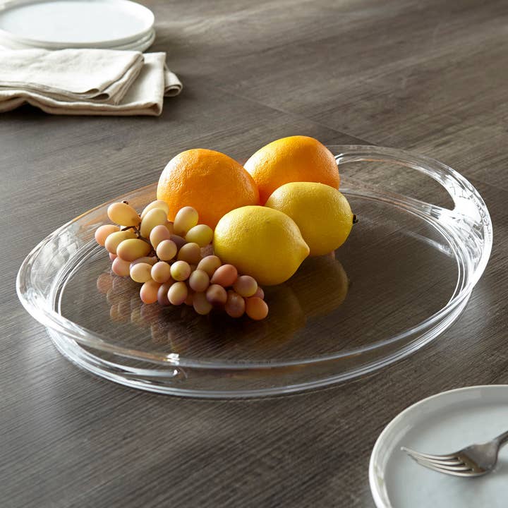 Oval Serving Tray W/ Handle for wholesale by Huang Acrylic