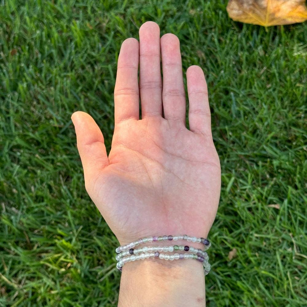 Earths Elements Wholesale - Wholesale Beaded Bracelet - Crystal Bracelet - 4mm Fluorite, pack of 52