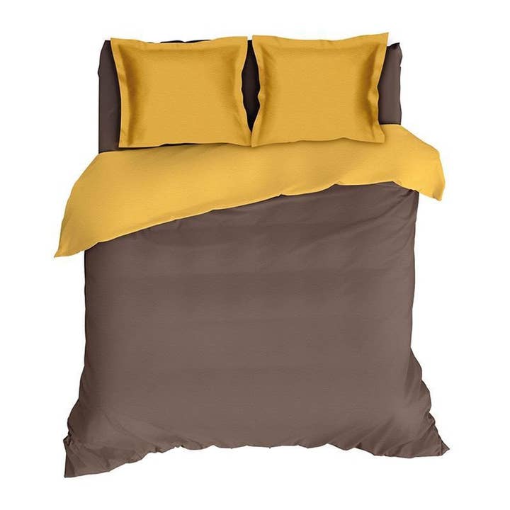 Brun/Ockra Romanette flanell påslakan Comtesse Brun/Ockra för wholesale på Faire