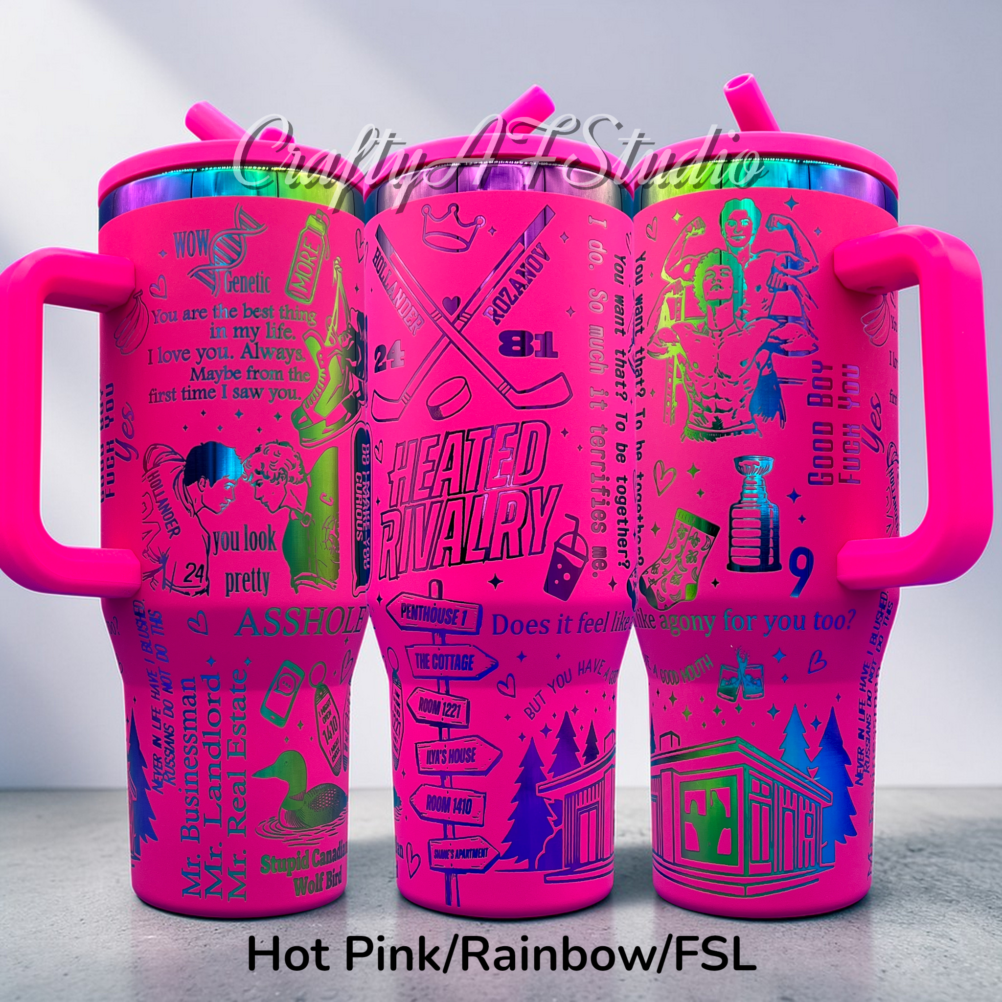 Crafty AF Studio - Wholesale Insulated Mug/Tumbler - 40oz Heated Rivalry Hockey Book Themed Tumbler9