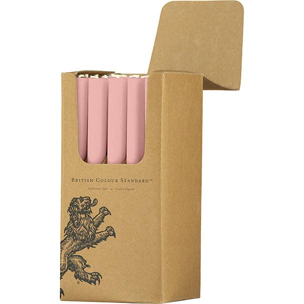 Old Rose Eco Dinner Candles, 25 per pack for wholesale by BRITISH COLOUR STANDARD