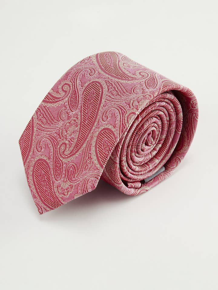 Paisley Dusty-Rose Silk Tie for wholesale by Knottery & Co.