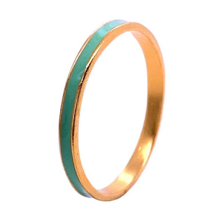 Frutti Mint Ring In 18k Gold & Green Enamel for wholesale by Gem Bazaar Jewellery