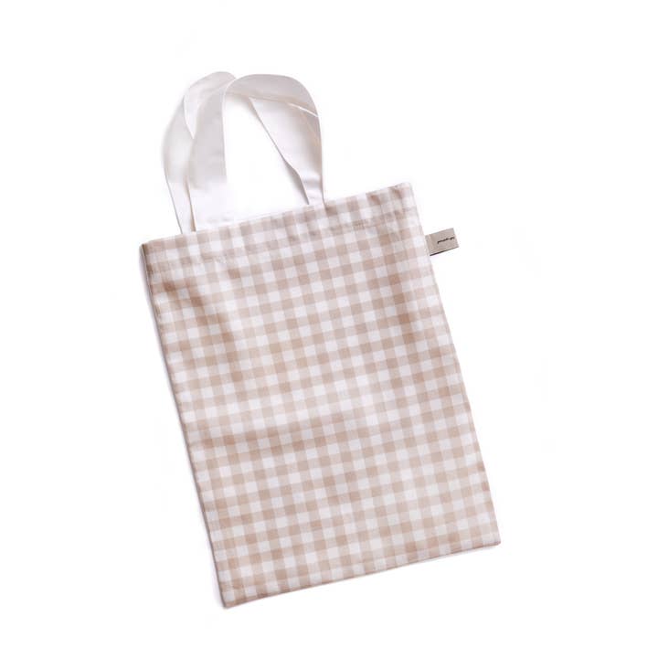 Gooselings - Wholesale Cot/Crib Sheets - Picnic Gingham Crib Sheet - Beige