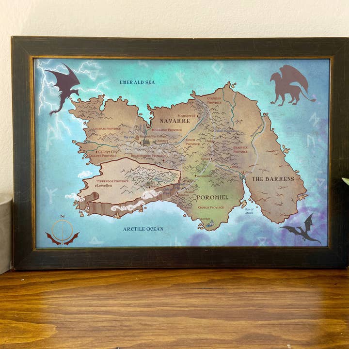 Awkward Affections - Wholesale Art Print - Empyrean Series Map // Navarre // Fourth Wing Fan Art // Lit1