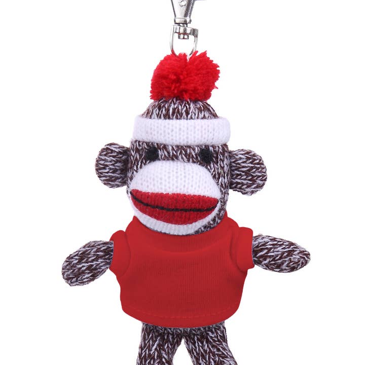 Plushland - Wholesale Keychain – Unisex - 4" Keychain - Sock Monkey with customized shirt11