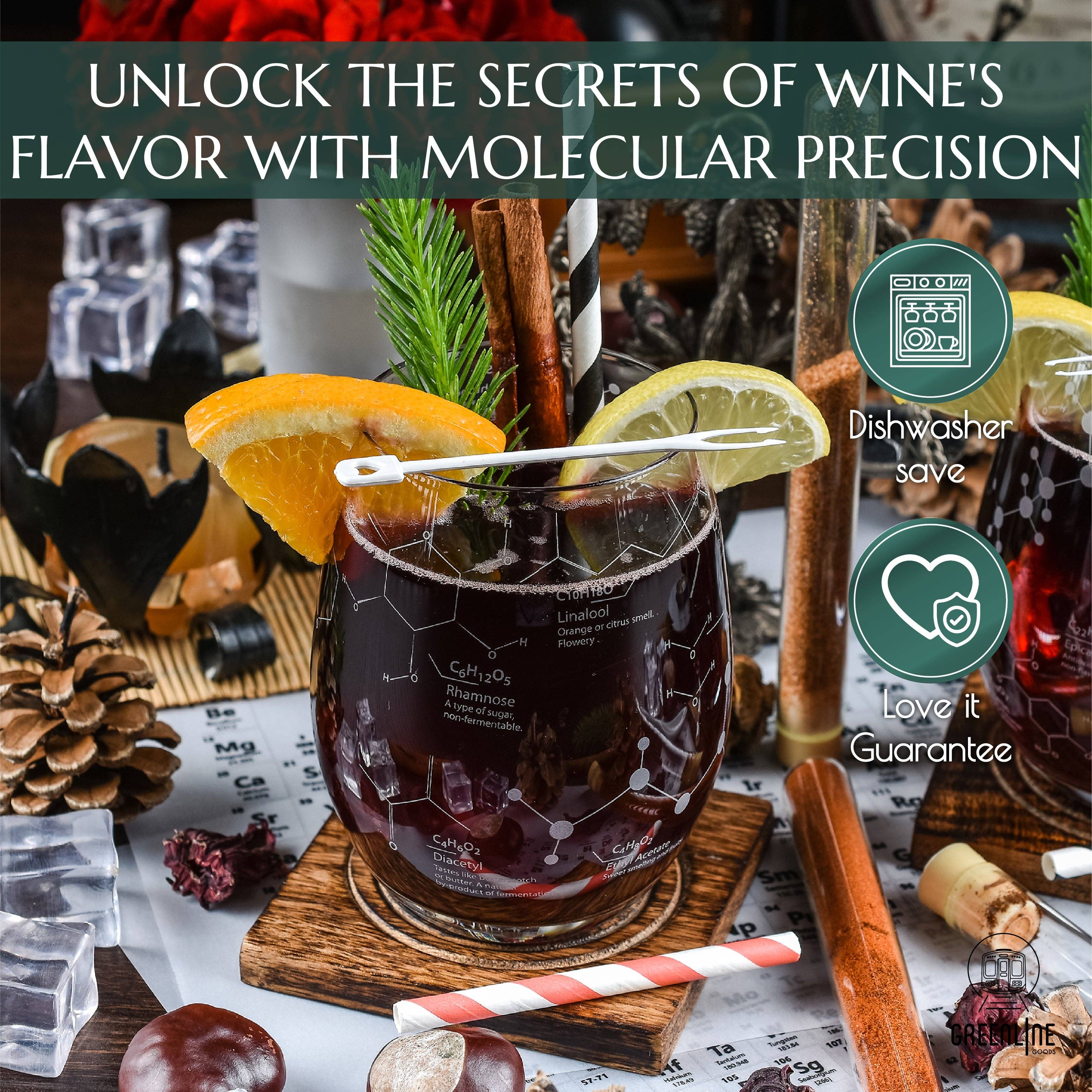 Greenline Goods - Wholesale Wine Glass - Science of Wine Etched Wine Glass4