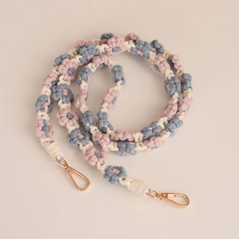 Weavey Studio – Engroshandel Nøglesnor – Kvinder – Weavey Studio macrame blomster-mønster rem til kamera og telefon9