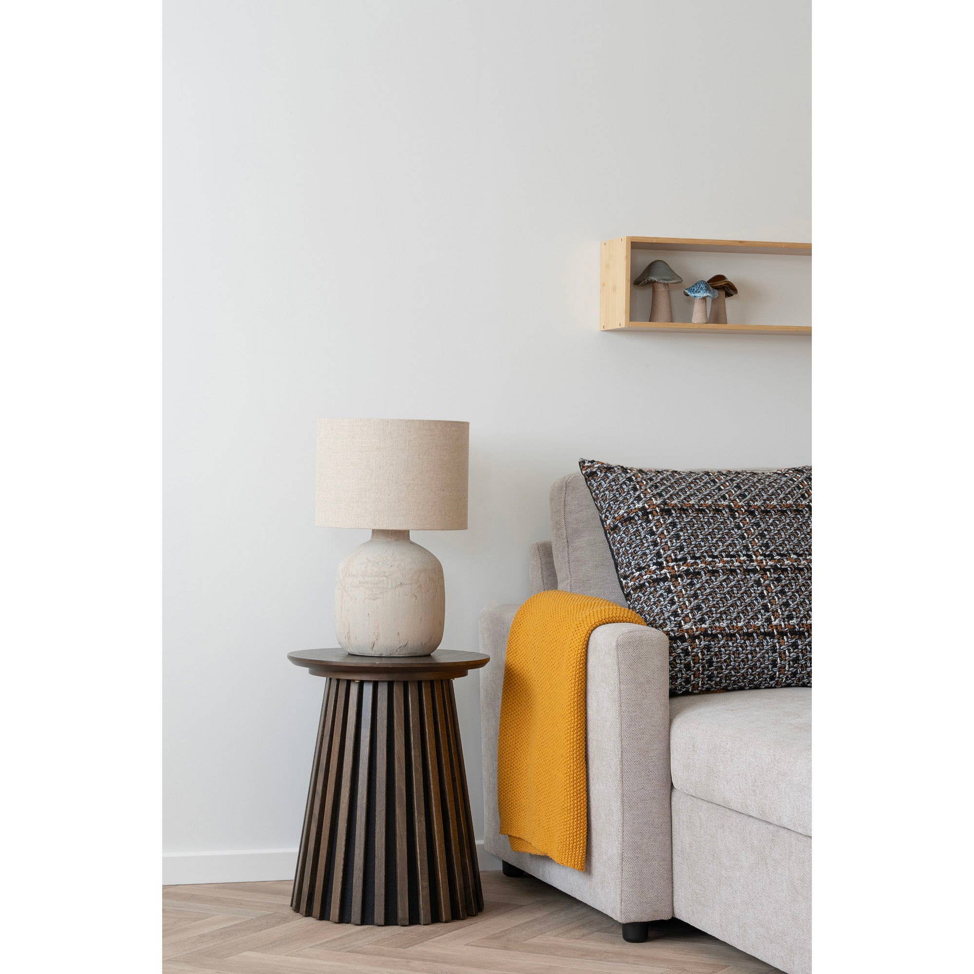 Black Osaka - Side table. oak veneer. smoked ø40x50 cm for wholesale on Faire1