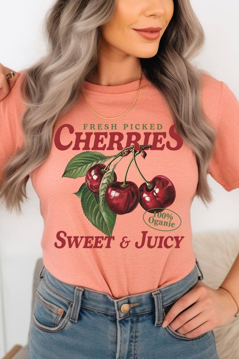 COLORBEAR - Wholesale T-Shirt (Graphic) - Women's - Fresh Picked Cherries Graphic Tee14