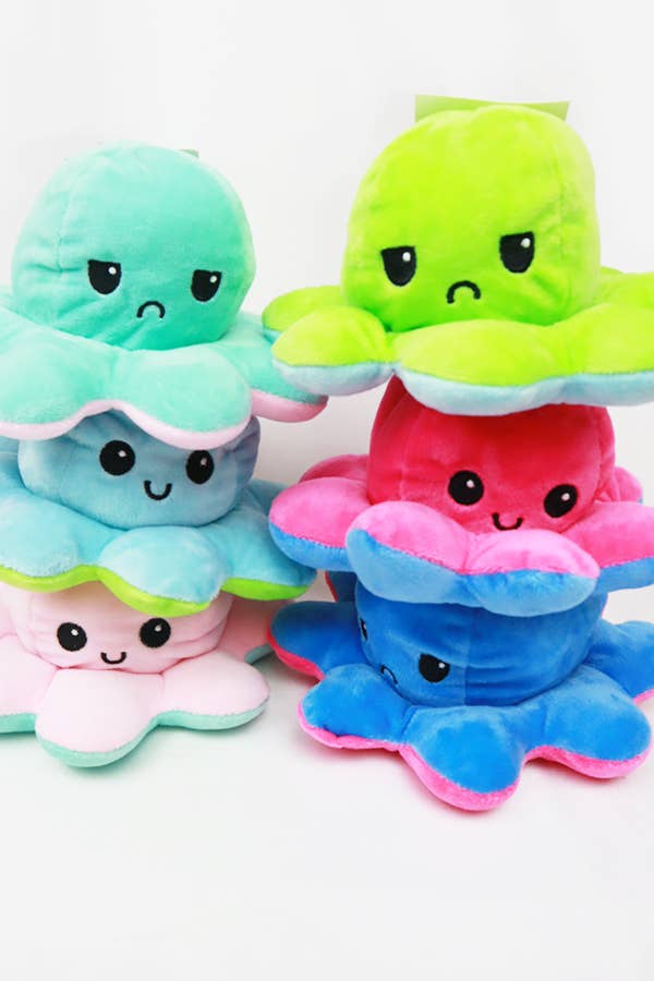 MÉLANGER LA COULEUR Grande peluche de poulpe réversible en vente sur Faire1