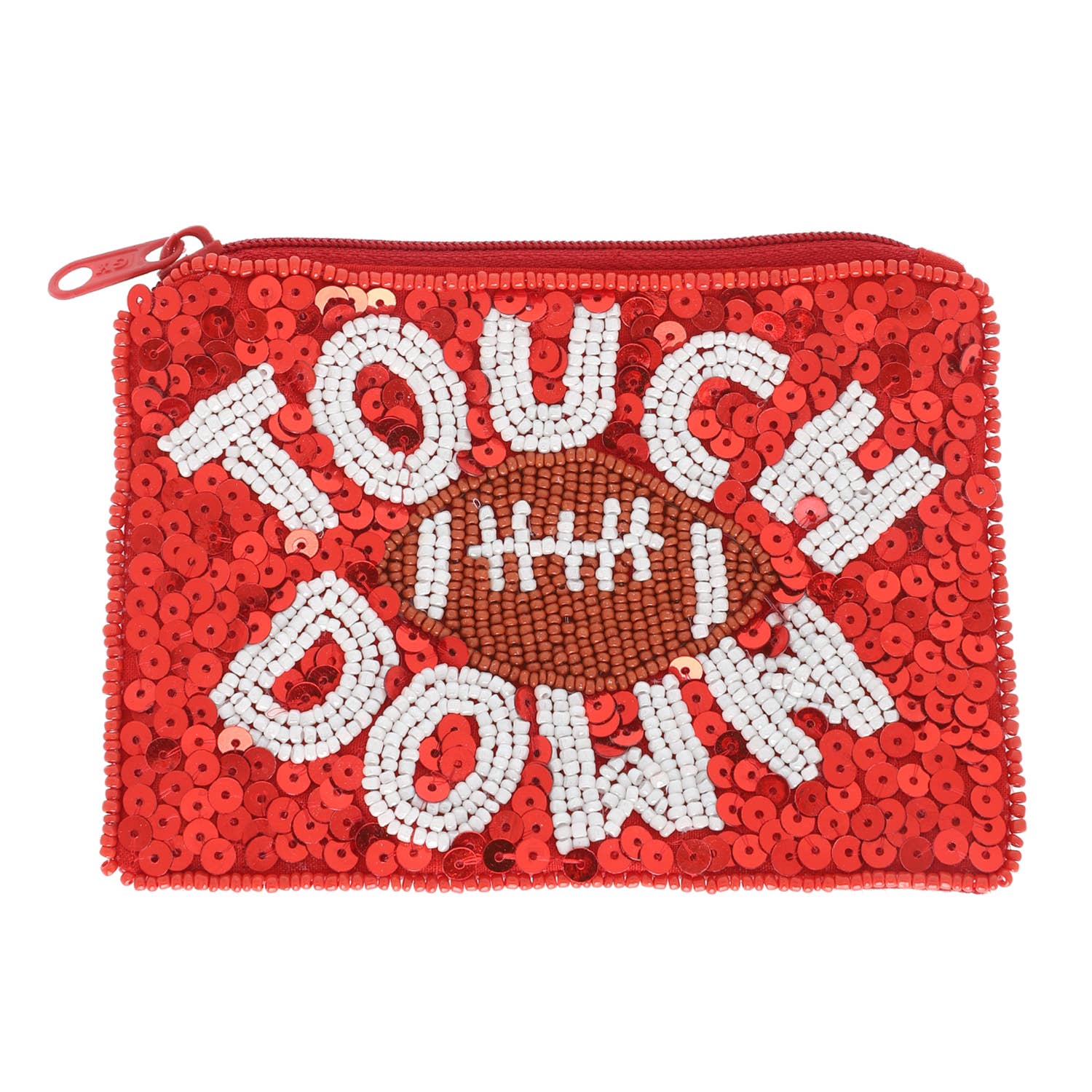 SP Sophia Collection - Wholesale Coin Purse - Women's - Game Day Football beaded Sequin Coin Bag9
