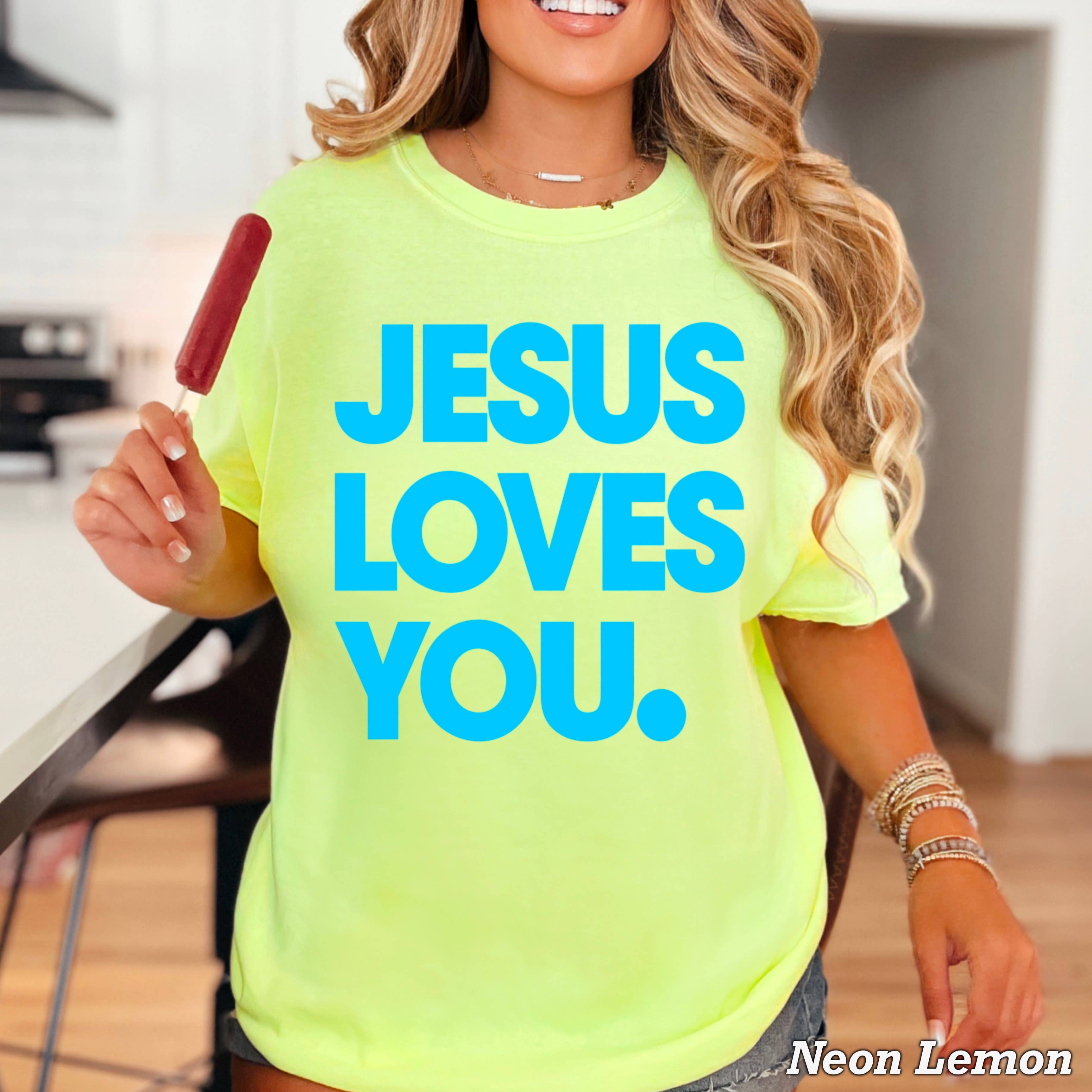 Shoppe SHC - Wholesale Screen Printed T-Shirt - Women's - Jesus Loves You Christian T-Shirt | Comfort Colors1
