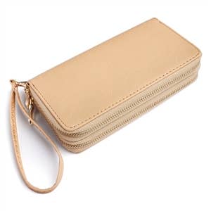 MYS Wholesale Inc - Vente Portefeuille – femme - Portefeuille à double fermeture éclair élégant et tendance pour femmes12