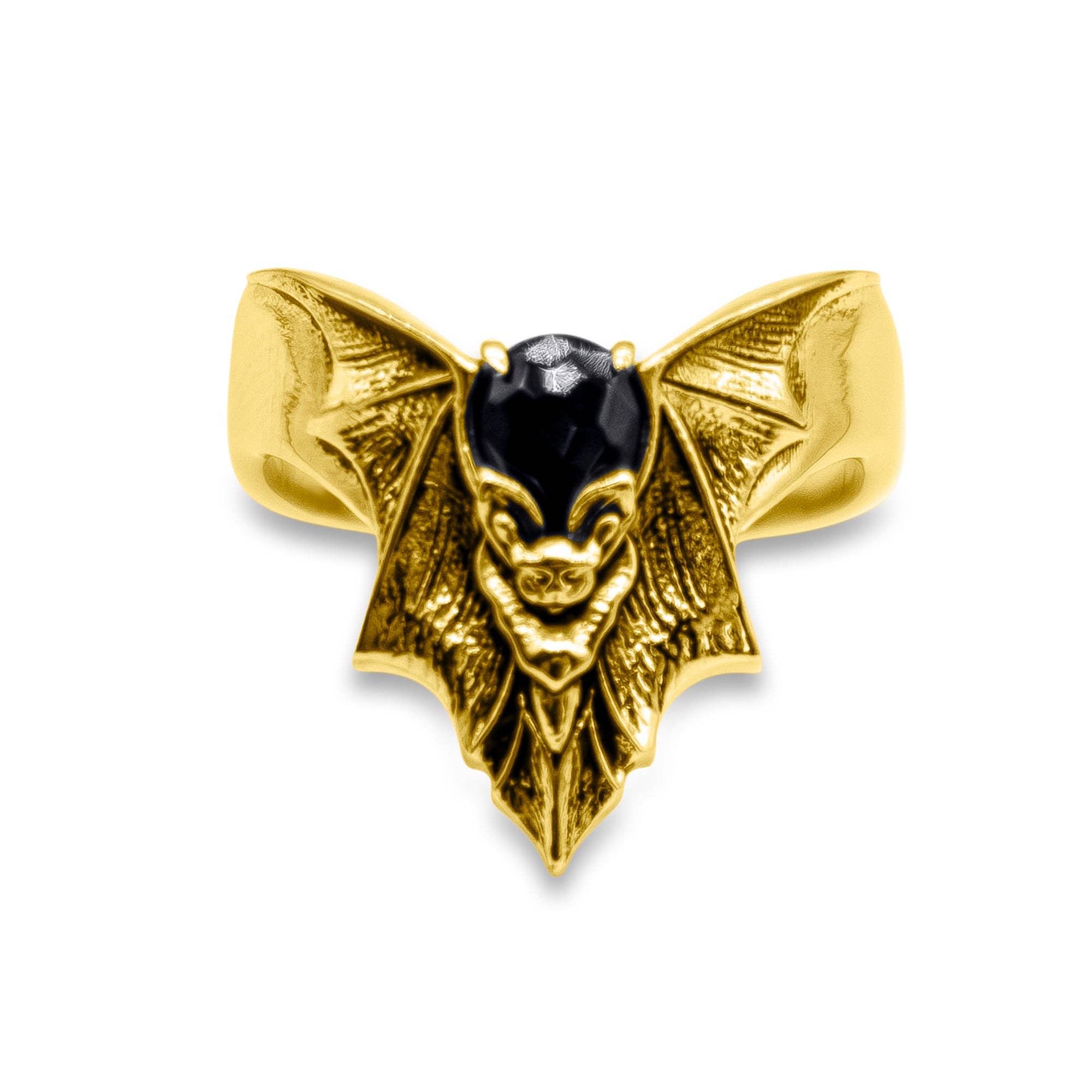Mysticum Luna - Vendita all'ingrosso Anelli cocktail/statement - Anello d'Oro Pipistrello Oscura Notte