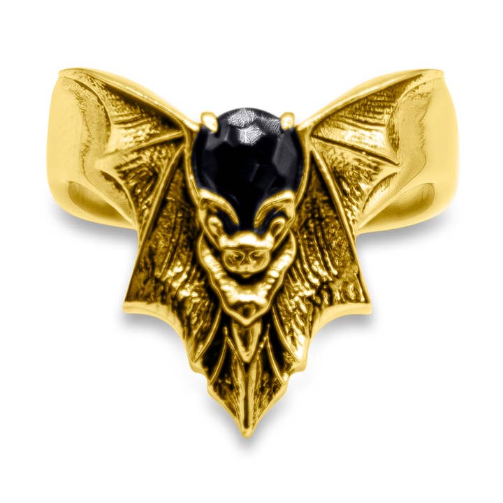 Mysticum Luna - Vendita all'ingrosso Anelli cocktail/statement - Anello d'Oro Pipistrello Oscura Notte0