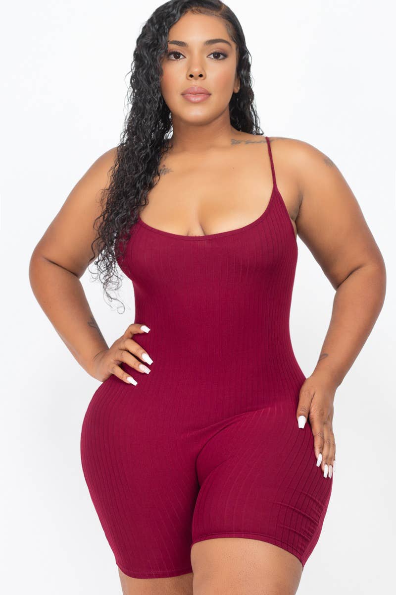 CAPELLA APPAREL - Wholesale Romper - Women's - Plus Ribbed Bodycon Romper11