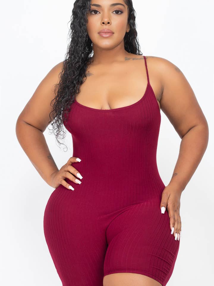 CAPELLA APPAREL - Wholesale Romper - Women's - Plus Ribbed Bodycon Romper11