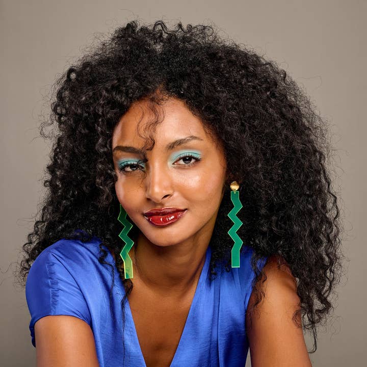 Laka Luka - Wholesale Dangle Earrings - Neon Yellow Fluo Acrylic Oversized Statement Earrings2