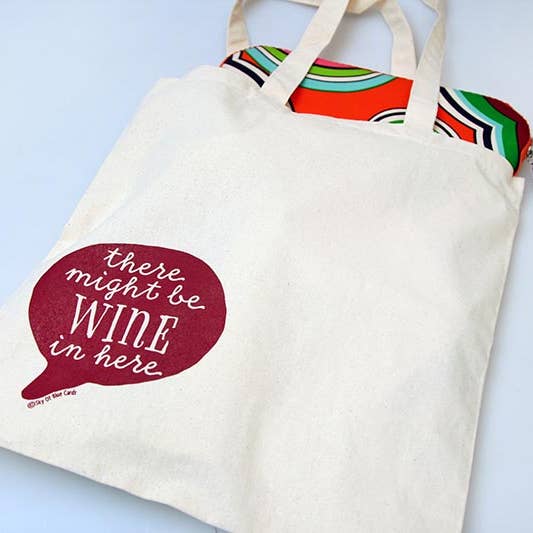 Might Be Wine - Canvas Tote Bag for wholesale by Sky of Blue Cards