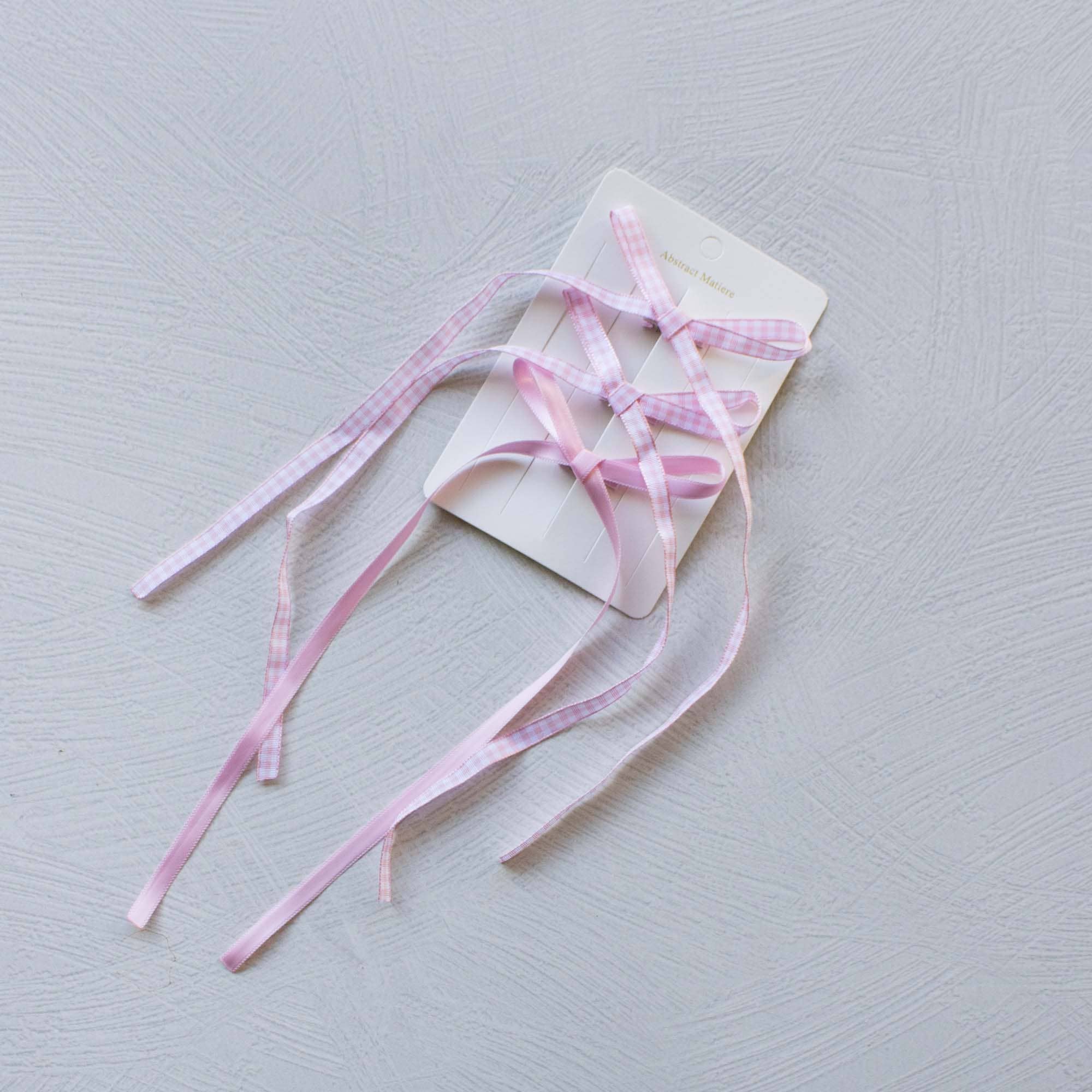 Tiepology - Wholesale Hair pin - Long Mini Check Pattern Bow Hair Pin Set0