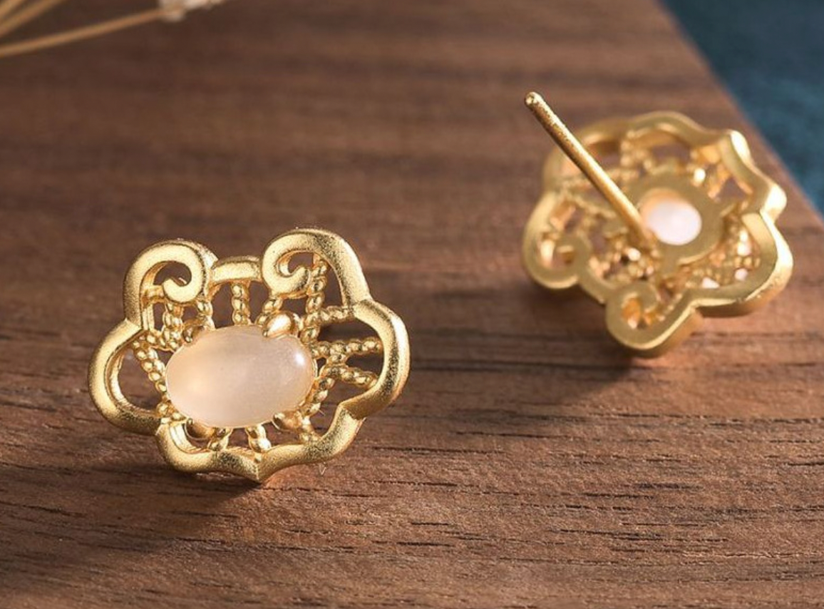 Bright MacMing – wholesale Stud/post earrings – Chinese Style Lock Charm Stud Earrings1