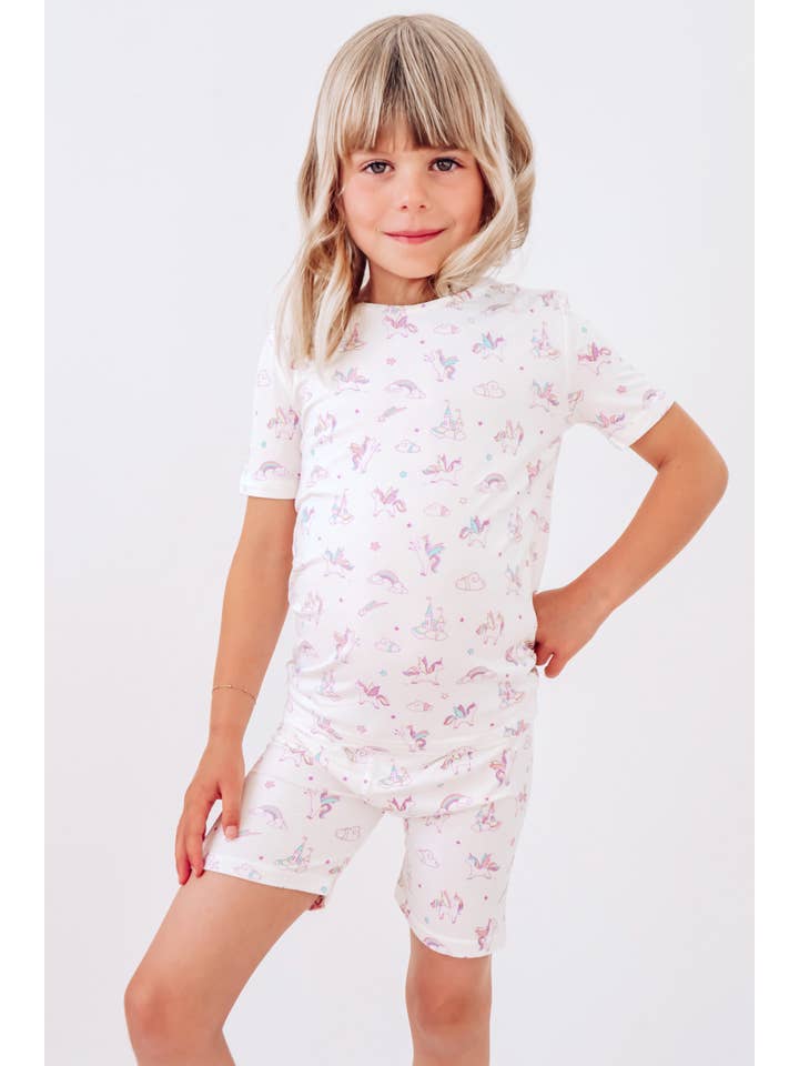 Bellabu Bear - Wholesale Sleepwear Set - Kids - Unicorn Bamboo Kids Short Set