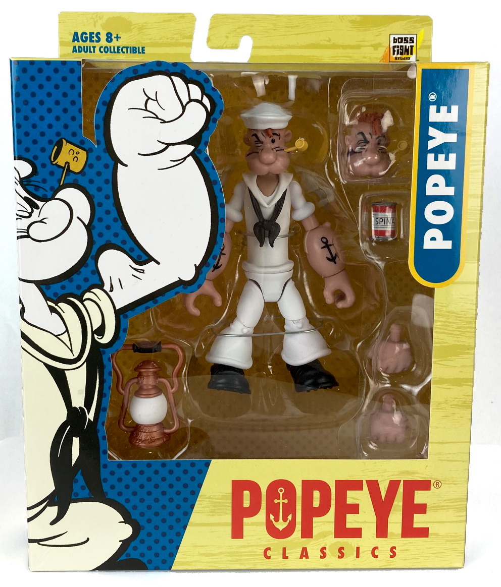 Boss Fight Studio Llc - Wholesale Figurine Toy - Kids - Popeye Classics Action Figure: Popeye White Sailor Suit1