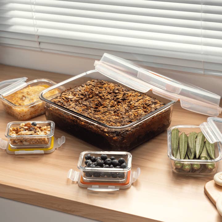 Genicook Product LLC - Wholesale Food Storage Container - Genicook 10-Piece Rectangular Glass Containers (5 Units)