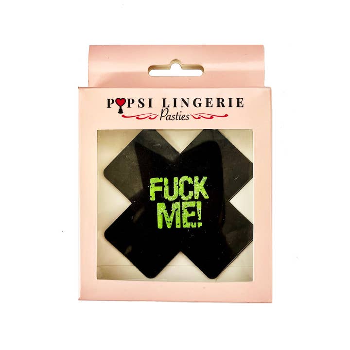 Popsi Lingerie – wholesale Sex toy – X Shape F*ck Me Glow In The Dark Pasties2