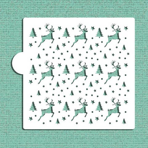Designer Stencils Prancing Reindeer Cookie and Craft Stencil for wholesale by Designer Stencils