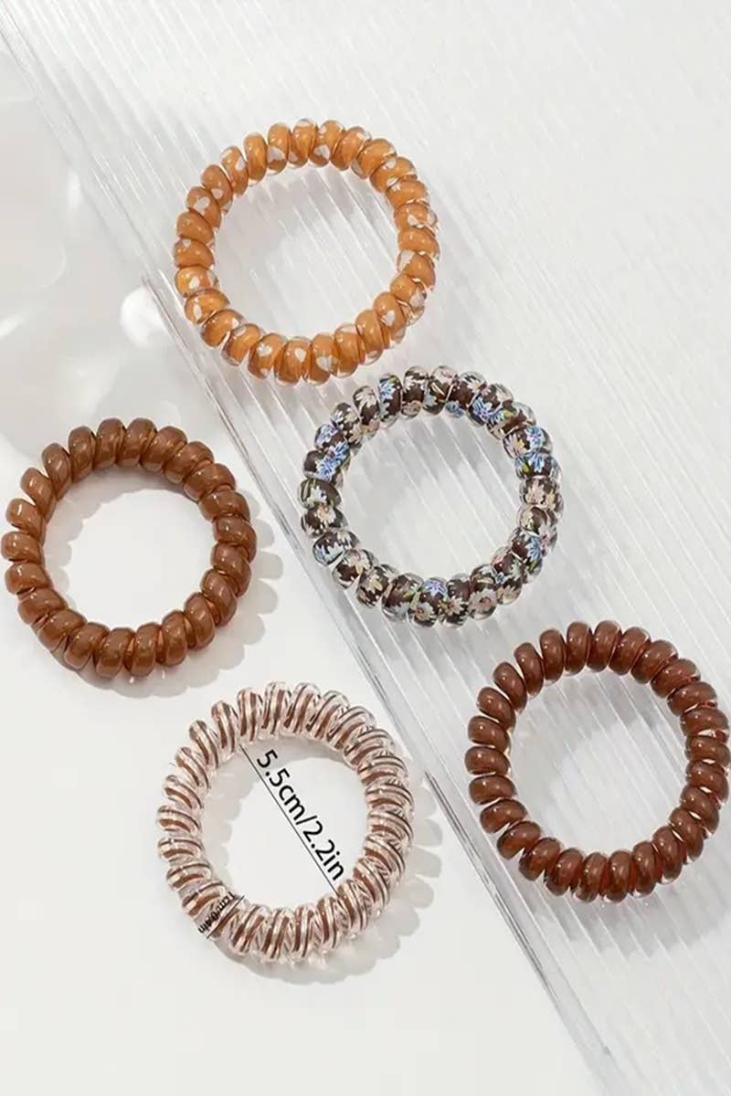 42POPS - Wholesale Hair Tie - ',,,,_...._ Assorted Hair Coil Ties Solid Flower Checker4