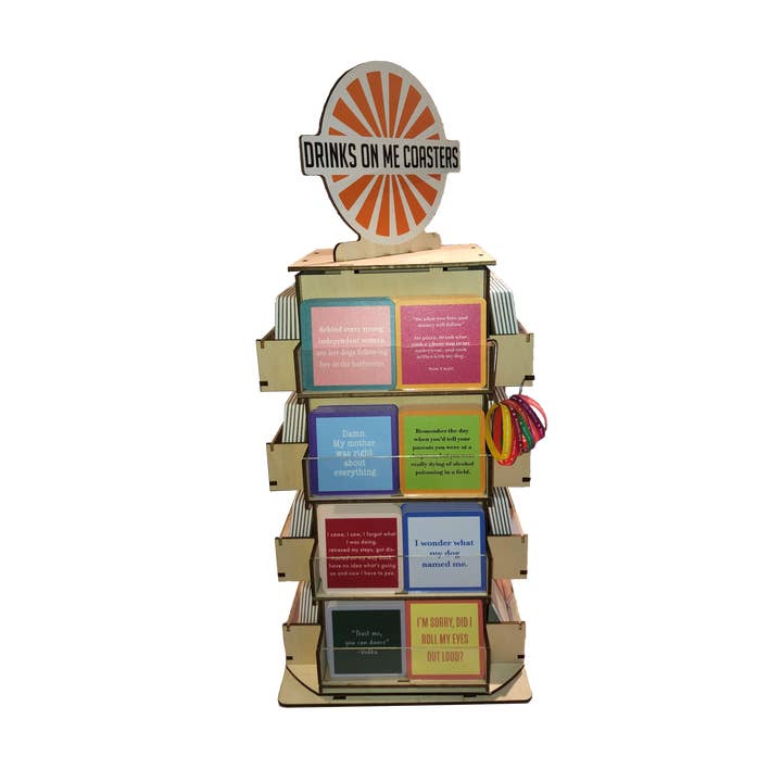 Drinks on Me - Wholesale Retailer Display - Home & Living - Tabletop coaster display: Display ONLY, no product