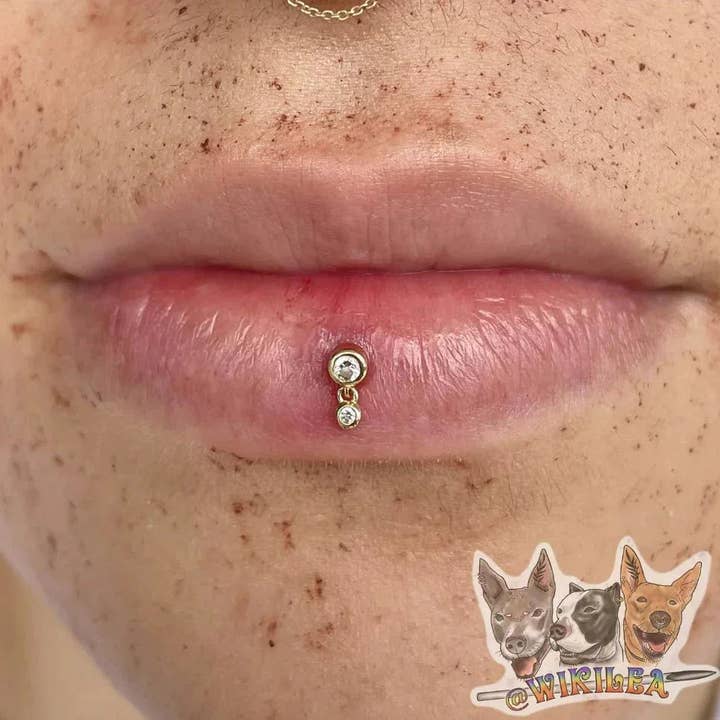 Sutton – 14K Gold CZ Hängender Fadenloser Abschluss für den Großhandel von Piercing-zone